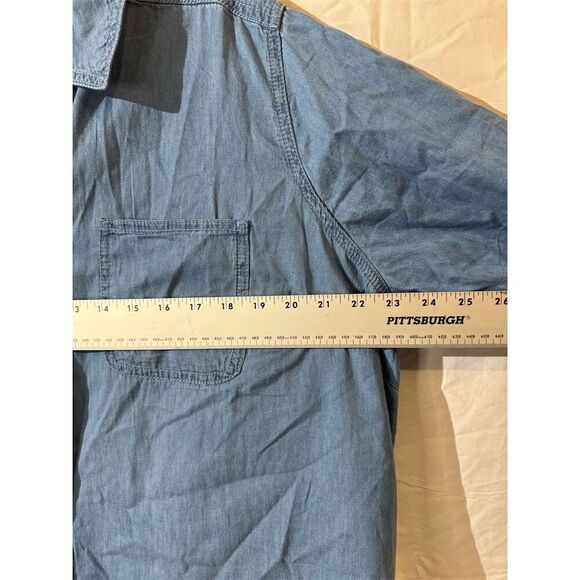 Jessica London Women's Size 20 W Blue Denim Button-Up Shirt Western Minimilist - Picture 4 of 9